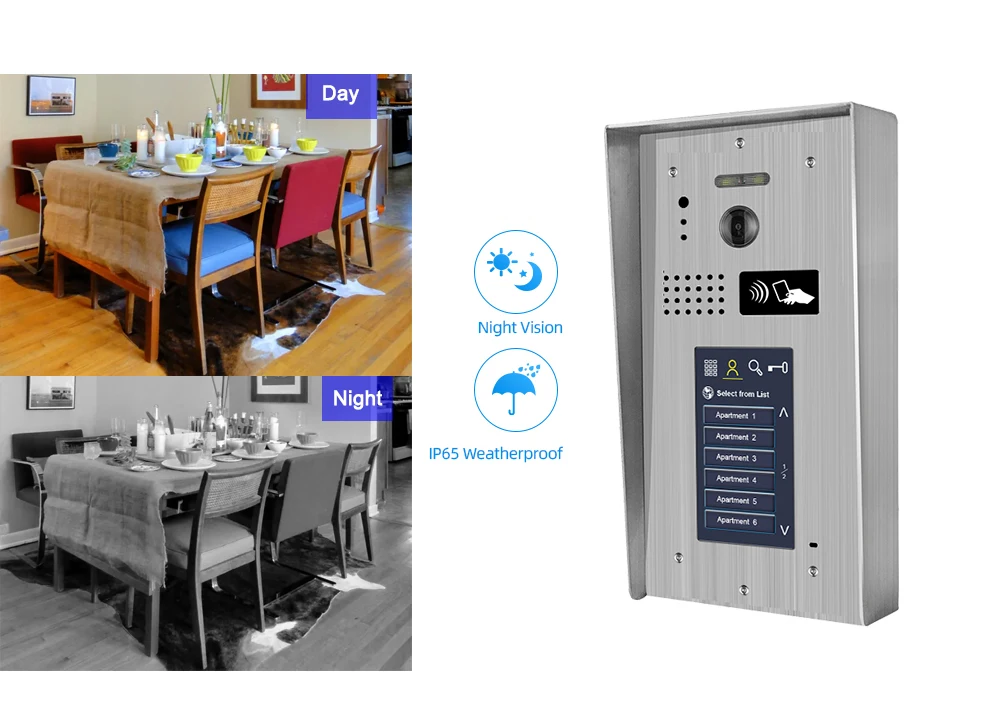 Top quality luxury home multi room 2wired interphone security intercom system two monitors video intercom wifi