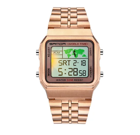 SANDA Top Brand Luxury LED Digital Watch 5ATM Waterproof Diving Men Sports Clock Electronic Watch Relogio Masculino