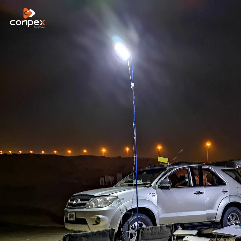 
360light 12V 2500LM 26W Outdoor waterproof IP67 super bright camping tent light telescopic Rod Light long lifespan Led Lights 