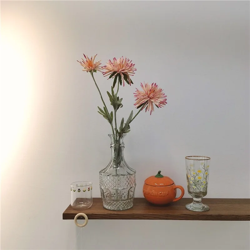 
Nordic Style Square Crystal Clear Glass Art Relief Vase For Decoration 