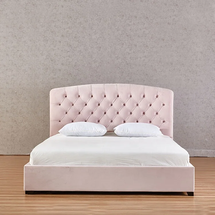 ottoman morden light luxury king size bed with pink colour also to be used to the bedroom kids house beds