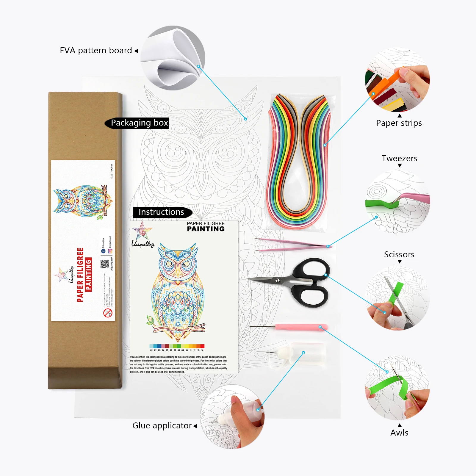 Home decoration gifts wall paintings art decor paper flowers craft decoration, paper filigree painting kit quilling