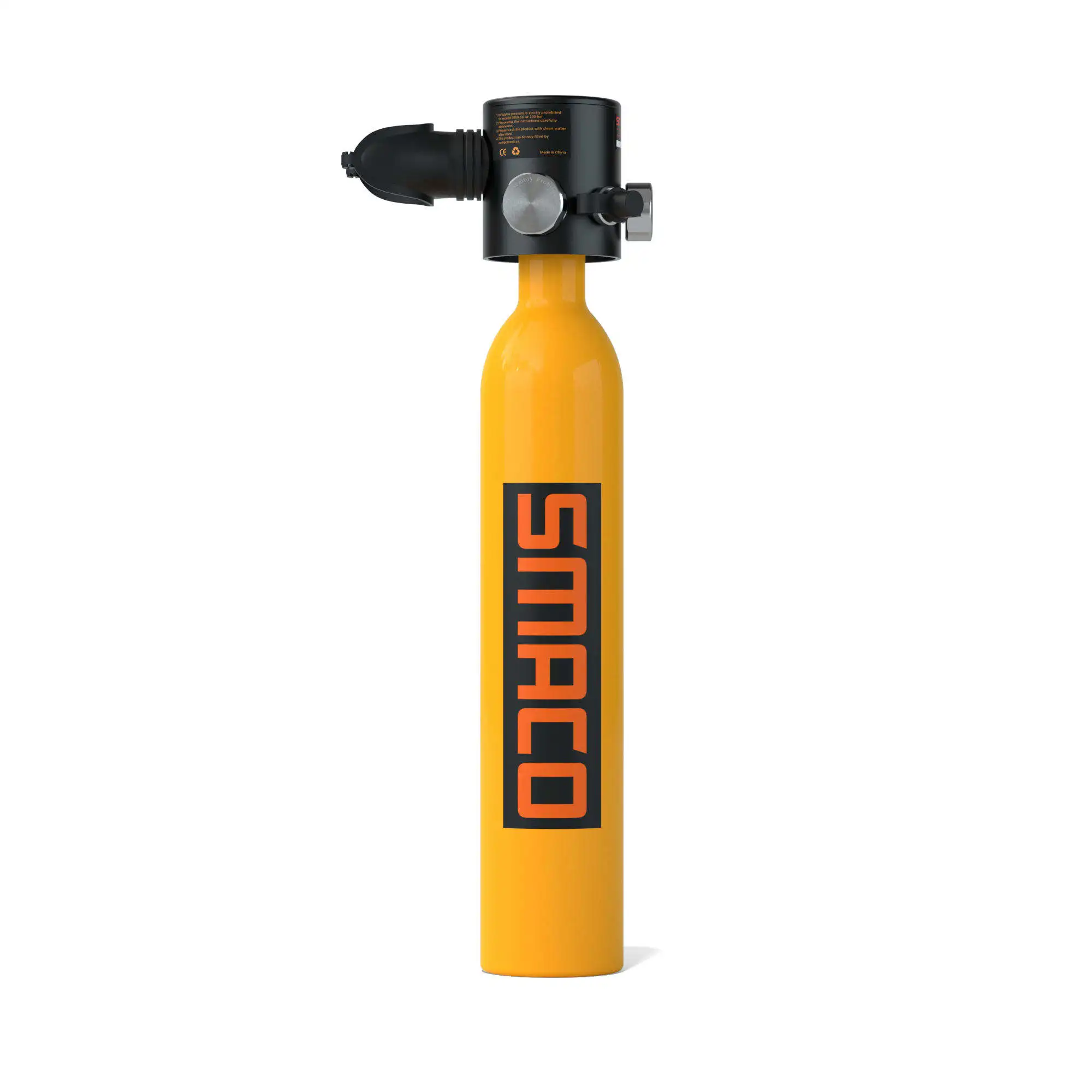0.5L Scuba Diving Single Oxygen Cylinder Black/Green/Orange Mini Diving Air Tank