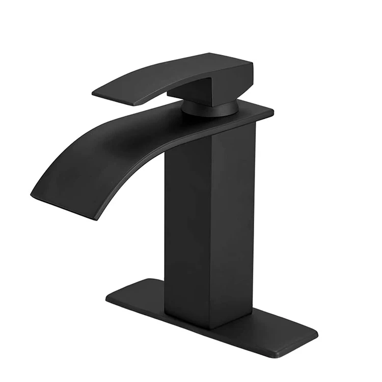 Newest Designer Matte Black Brass Basin Sink Faucet Stainless Steel Single Handle Bathroom Faucet