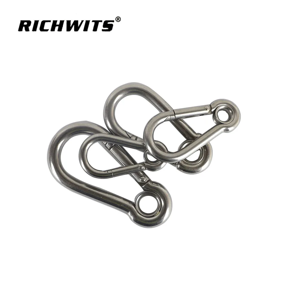 6x60mm mountaineering carabiner hook 304/316 stainless steel hiking carabiner hook