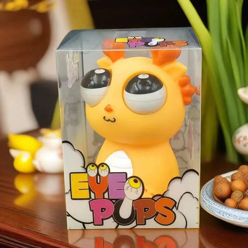 2024 New Fashion Creative Boom Dinosaur Toy Unisex Funny Dragon Year Rubber Eye Boom for Kids Aged 5 to 7 Years