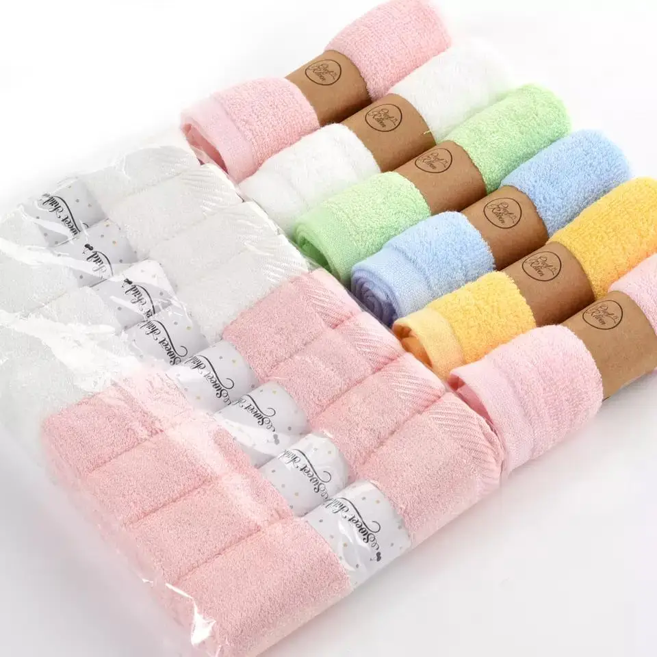Custom Wholesale Packed Soft Organic Bamboo Baby Burp Face Wash Cloth Towel Set Washcloths with Gift Box