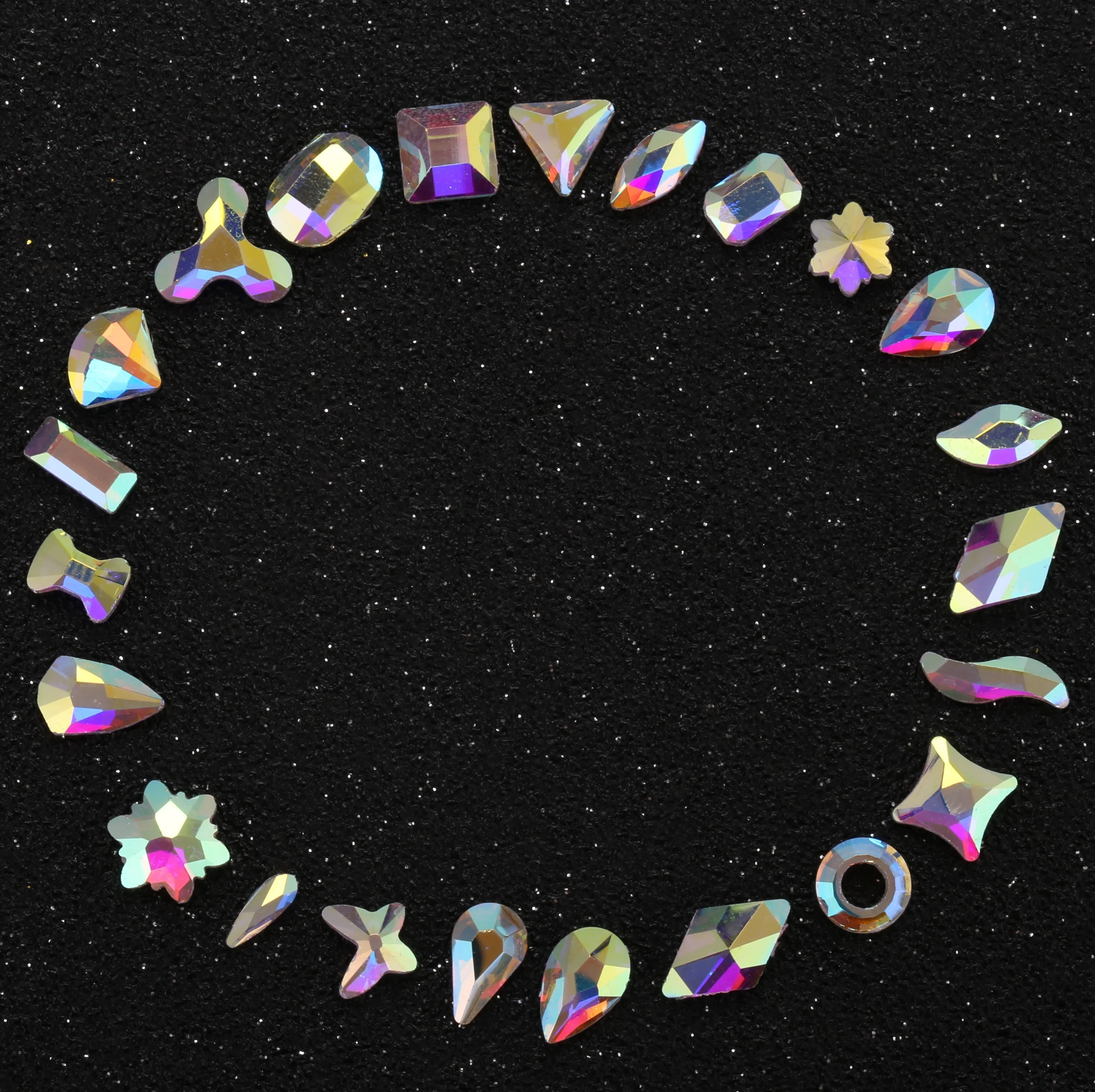 Glass Heart Shape AB Non Hot-fix Rhine Stone Loose Gems Large Flat Back Crystals Rhinestones