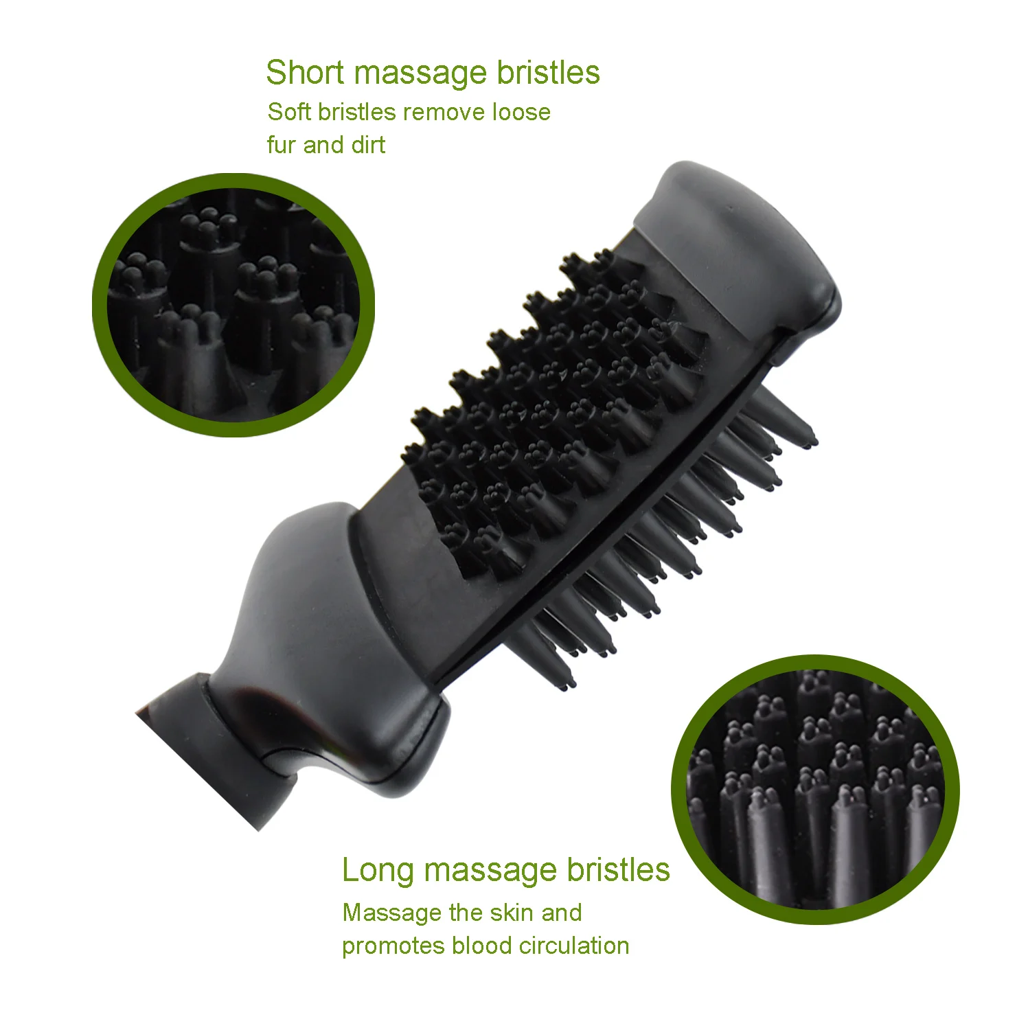 Dual Flexible Head Rubber Pet Hair Grooming Dog Cat MassageDog And Cat Brush