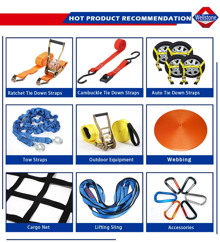 load-bearing capacity 500kg 25mm Metal Cam Buckle Tie Down Lashing Endless Straps used for car tightening goods