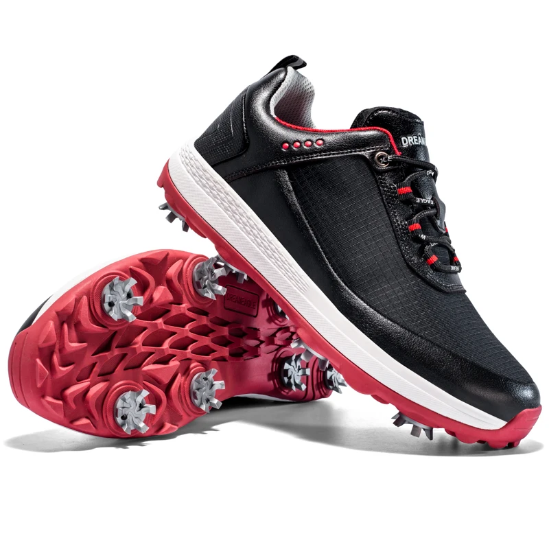 rubber outsole coloured golf shoes microfiber leather luxury golf shoes new golf shoes size 39-47