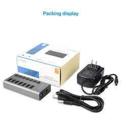 Multifunctional Multiport USB Adapter 7 10 13 16 Ports USB 3.0 hub 5Gbps with Individual Switches for USB Devices