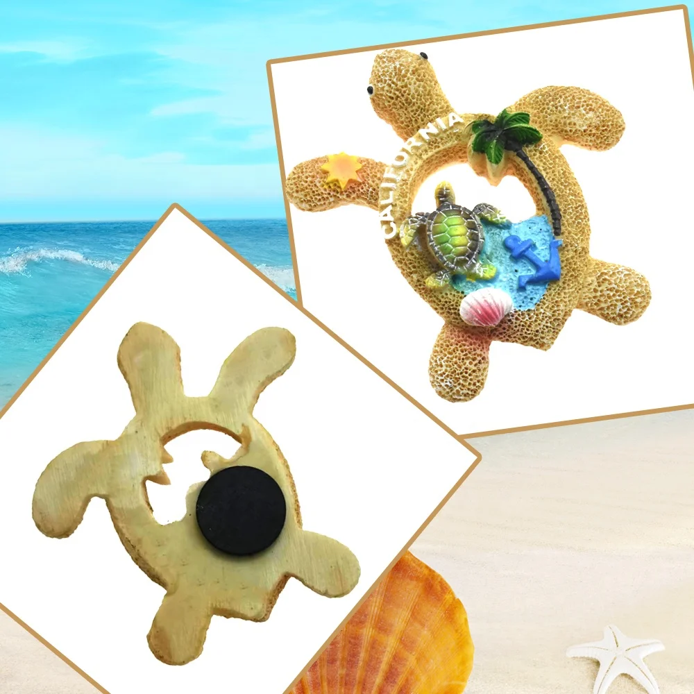 Souvenir Gifts Resin Turtle Fridge Magnet for Home Dec