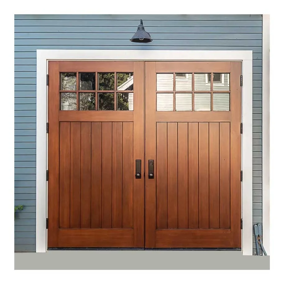 New American Solid Wood Carriage Door Double Swing Gate 8x7 Sectional Garage Door Manual Side Hinged Sliding Folding Doors