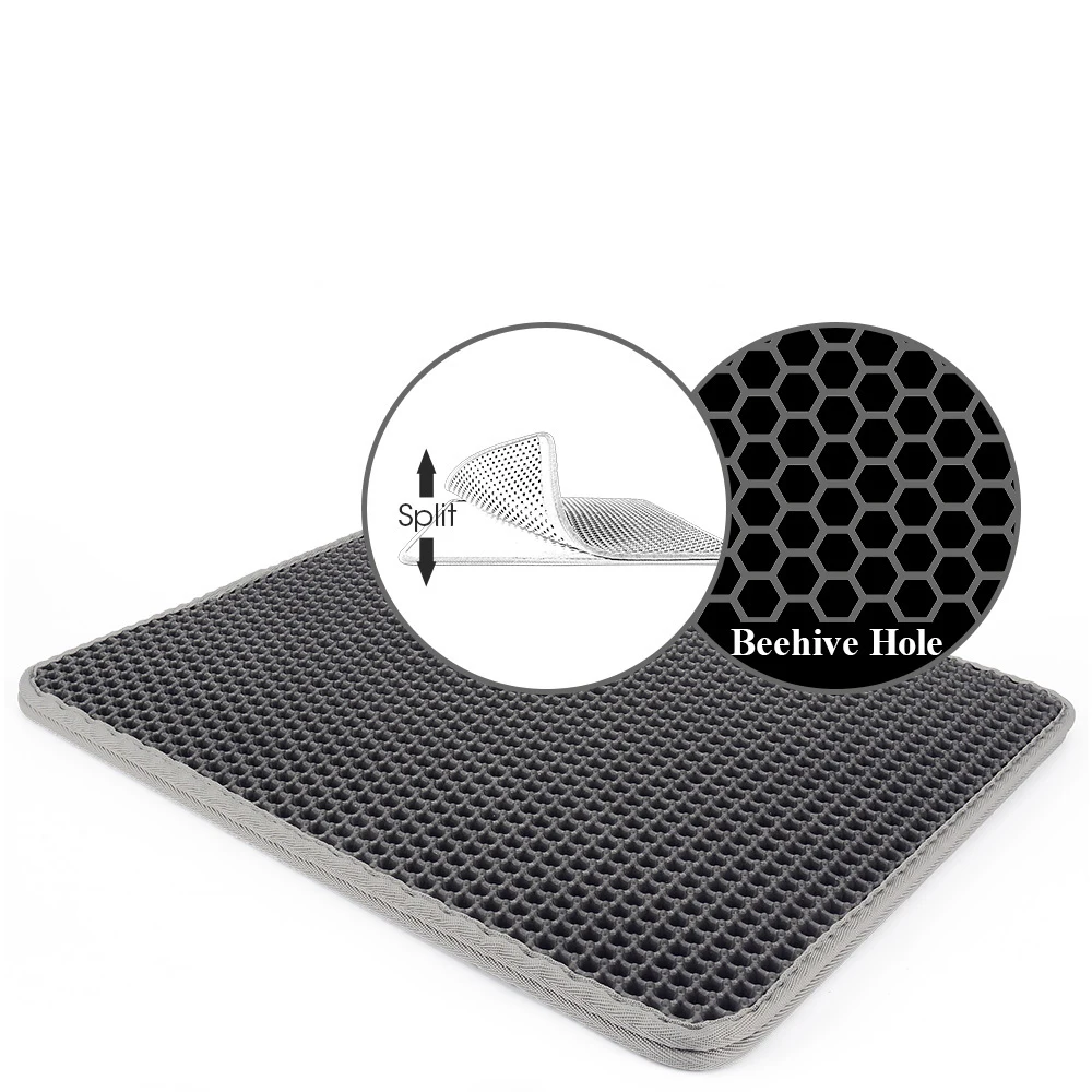 Двухслойный коврик для кошачьего туалета, складной нескользящий коврик для туалета, наполнитель для кошачьего туалета