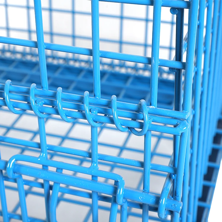 High Quality Industrial Foldable Wire Metal Pallet Cage Folding Stackable Storage Container