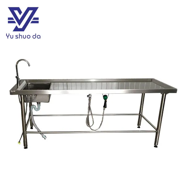 Medical equipment rustproof stainless corpse dissecting autopsy table