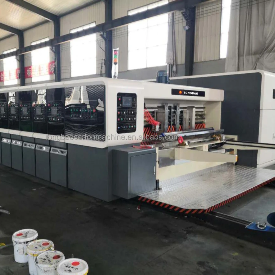 2022 FFG High speed high quality box printing die cutting slotting folding gluing machine in line Casemaker