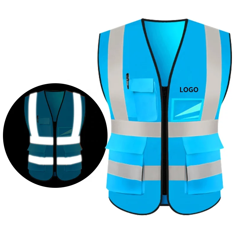 2024 Most Popular High Visibility Safety Reflective Vest Railway Workers Construction Work Security Uniform with Custom logo