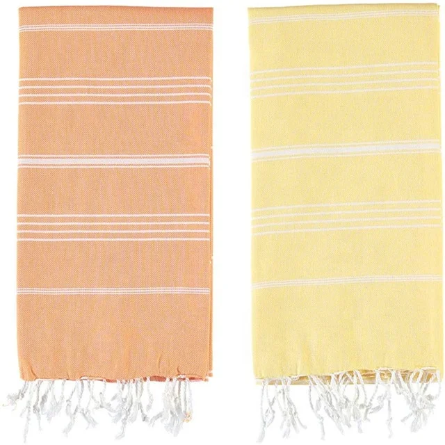 
100% cotton adult family towel Turkish beach towel striped with fringe hotel towel 
