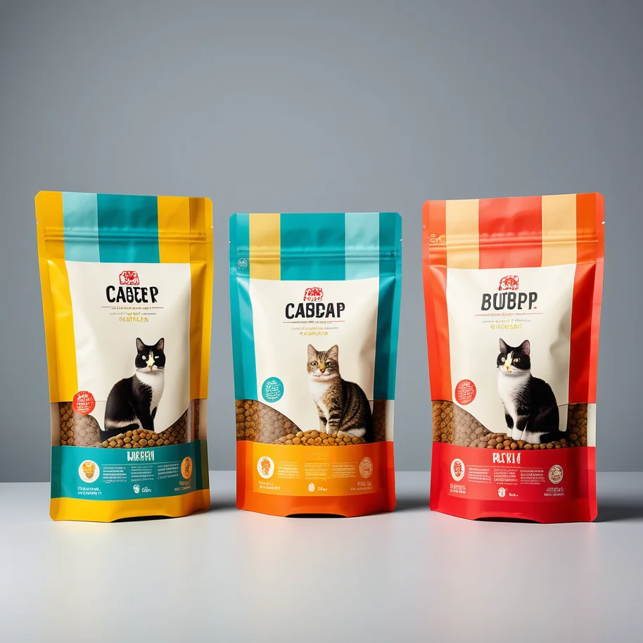 Customize Stand Up Pouch Flat Bottom Resealable Pet Food Packaging 15Kg Side Gusset Bag Dog Pet Food Packaging Bag