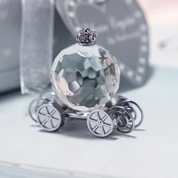 Factory manufacturing Baby shower gift souvenirs Crystal glass Pumpkin carriage wedding Silver crystal Cinderella carriage