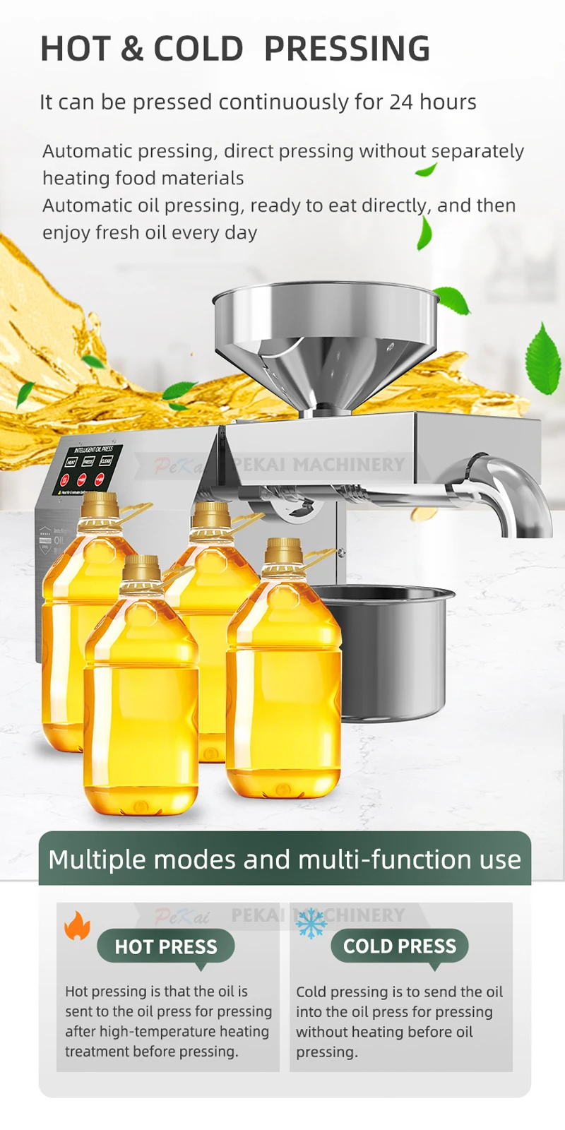 B01S Intelligent Oil Presser Automatic Peanut Mini Olive Oil Press Machine