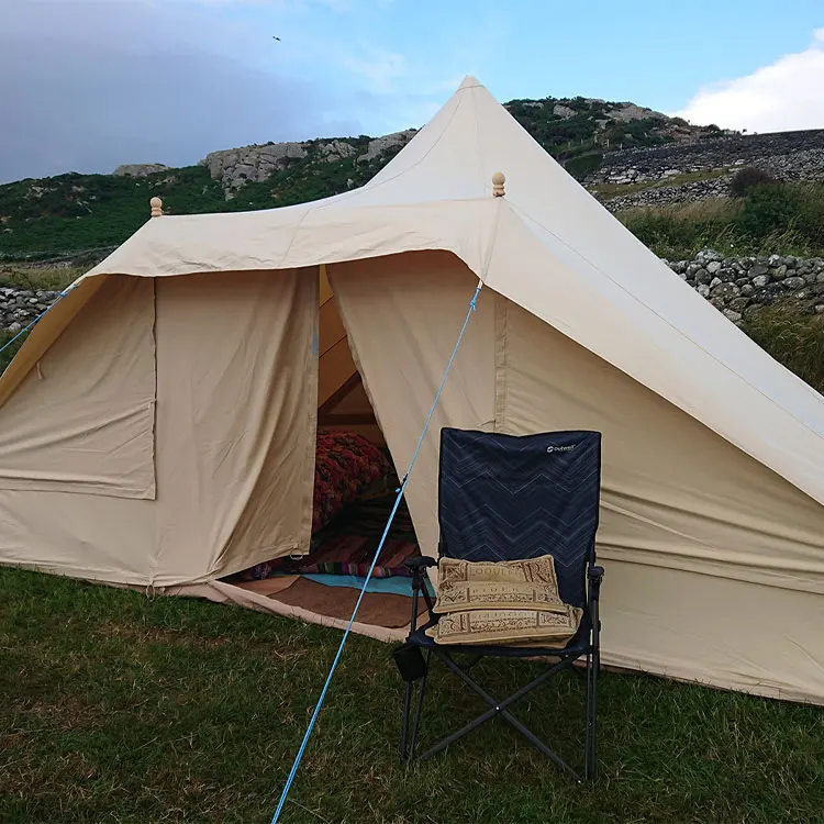 Unistrengh Factory OEM outdoor canvas Tent camping yurt glamping 6x4m touareg bell tent