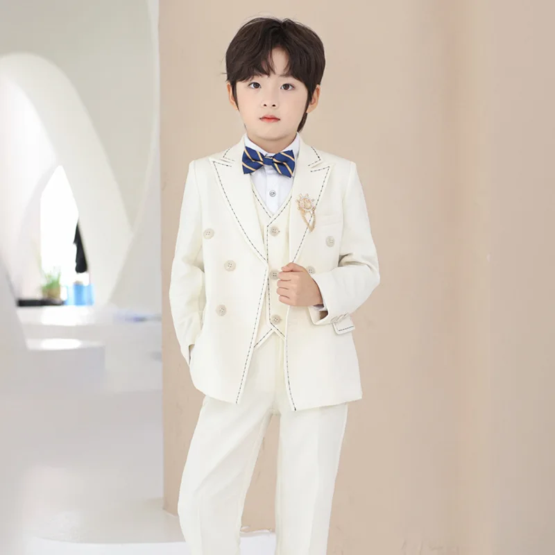 Boys Uniform Fashion Accessories Kids Blazer Slim Fit Straight Suit Pants Toddler Teen Clothing Set