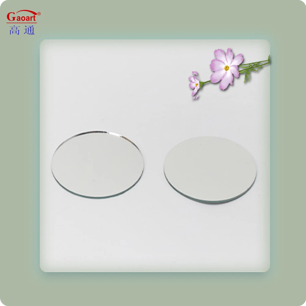 New Listing round Glass Coaster Wall Adhesive Tray with Frameless Inflatable Ball Big Mirror Bathroom Decor for Living Room