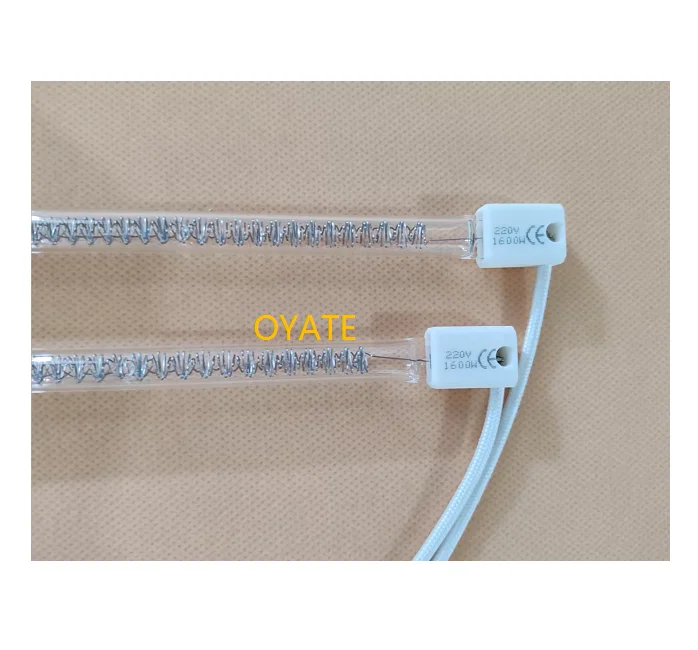 OYATE 1500w 1600w Quartz fast medium wave halogen heat lamp tungsten filament for screen printing flash dryer