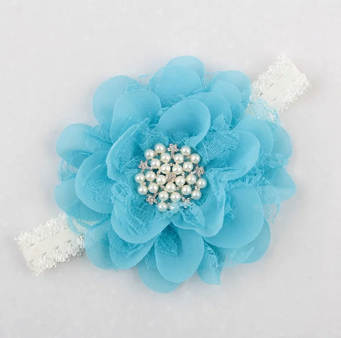 Fashion euramerian lace flower accessories crochet baby girl headband