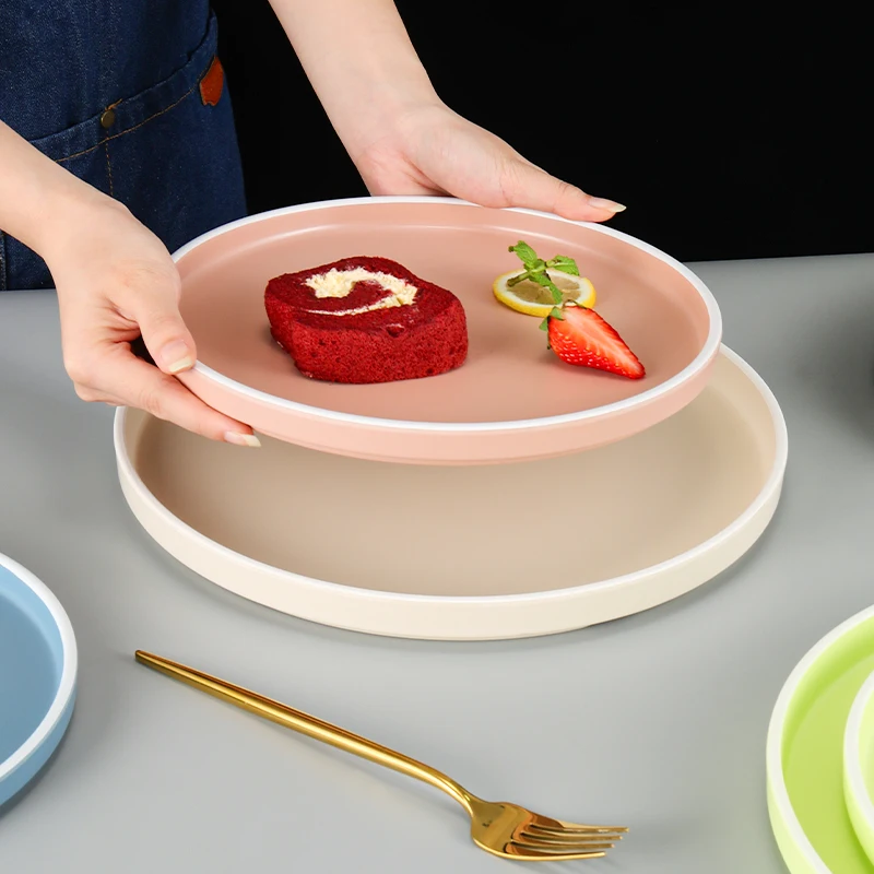 Wholesale Custom High Quality Thick Melamine Restaurant Dinnerware Nordic European Round Colorful Charger Dinner Plate