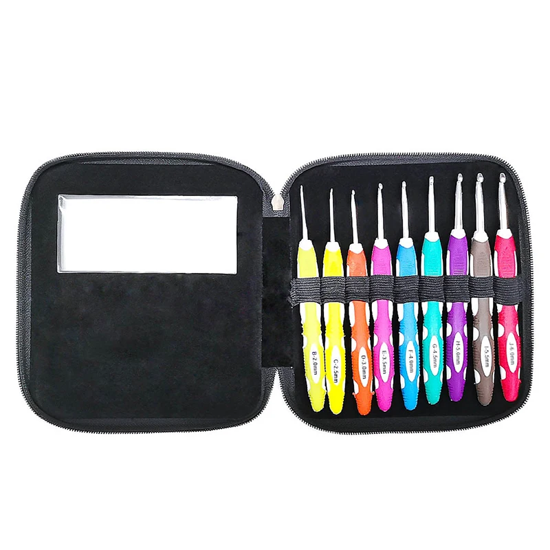 A set of 9 PU bags crochet kits crochet needles set knitting tool crochet hook