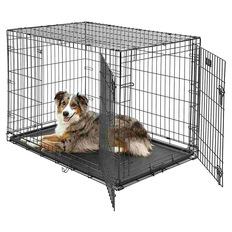 Wholesale Modern Portable Stainless Metal Foldable 43 Inch Homey Dog Cage Kennel Pet Crate Box For Small