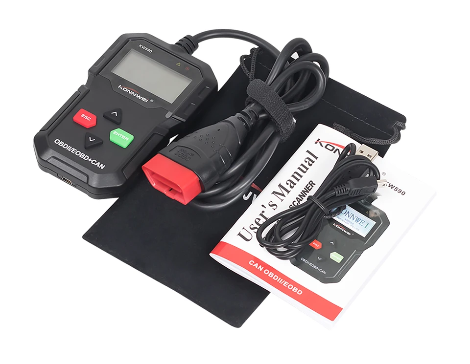  Горячая Распродажа OBD2 автомобильный диагностический инструмент KONNWEI KW590 сканер ошибок двигателя Автомобильный OBDII считыватель кодов