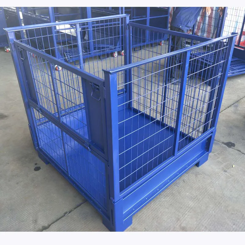 Industrial customized transporting stainless steel wire mesh basket/ storage roll container pallet cage