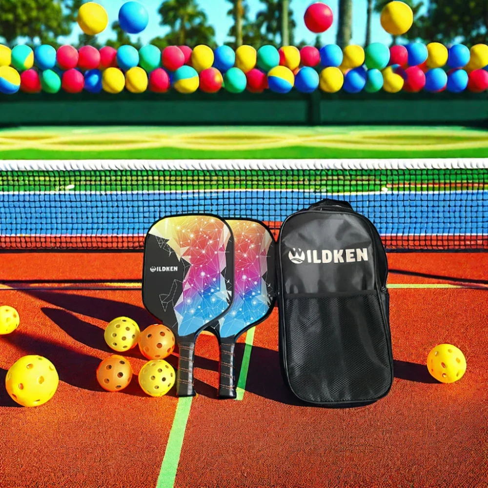 Fiberglass Pickleball paddle set 2paddle 4 Balls 1 bag 10mmPP honeycomb core Pickleball paddle set at low price