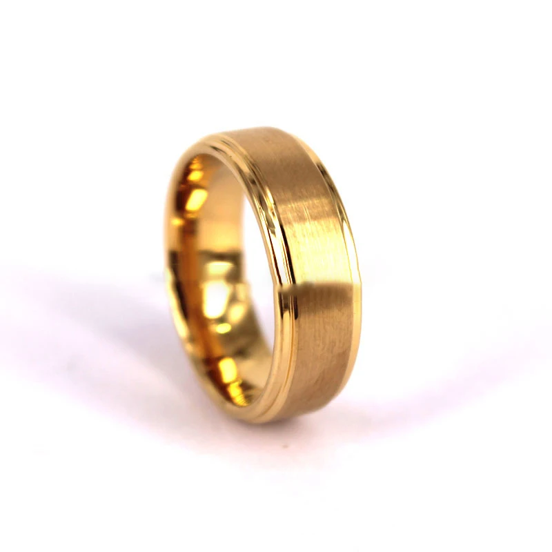 New Arrival Men Women Luxury 18k Gold Plated Tungsten Rings Couple Simple Blank Wedding Engagement Band Rings