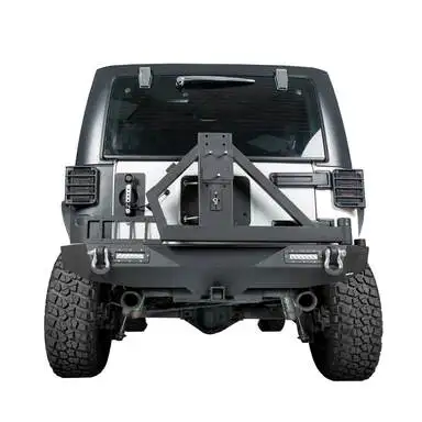 4x4 Accessories Rear Bumper With Spare Tire carrier With Leds For Wrangler JK 2007-2017
