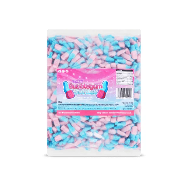 Wholesale Custom China Halal Sweet Sour Giant Fizzy Bottle Chewing Bubble Gum