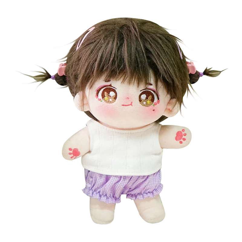 Cotton Stuffed Embroidery Design Toy Rag Dolls Korean Soft Human Plush Doll Toy