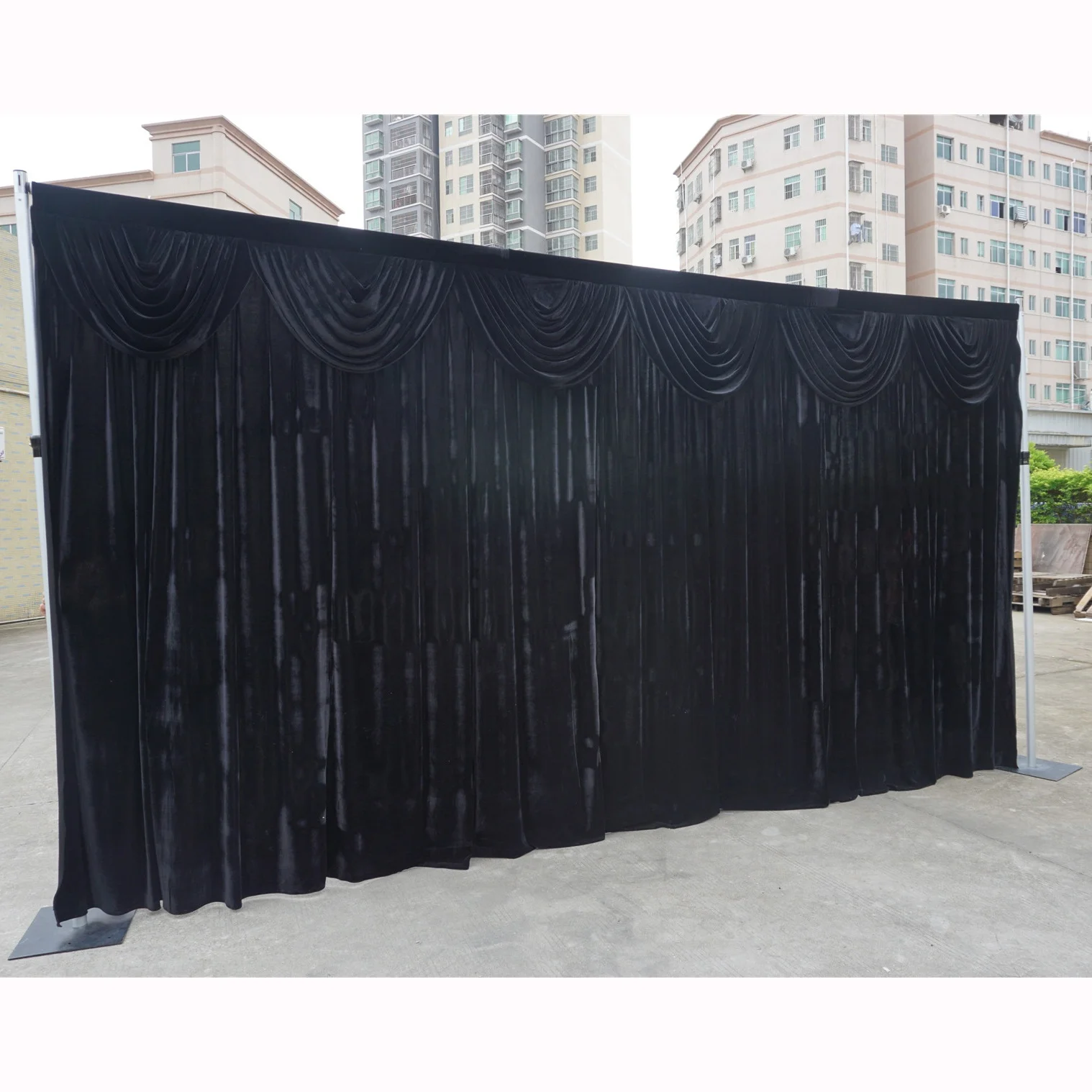 black drapes for photo booth trade show used pipe kits supply pleated design curtains customized