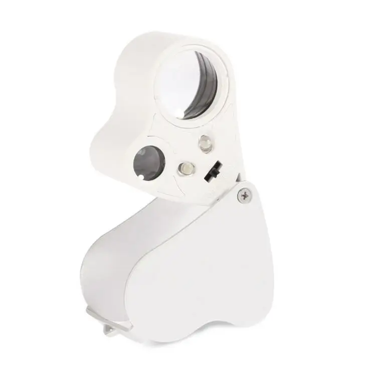 30X 60X Illuminated Jewelers Eye Loupe Magnifier Foldable Jewelry Magnifier with Bright LED Light for Gems Jewelry Coins Stamps