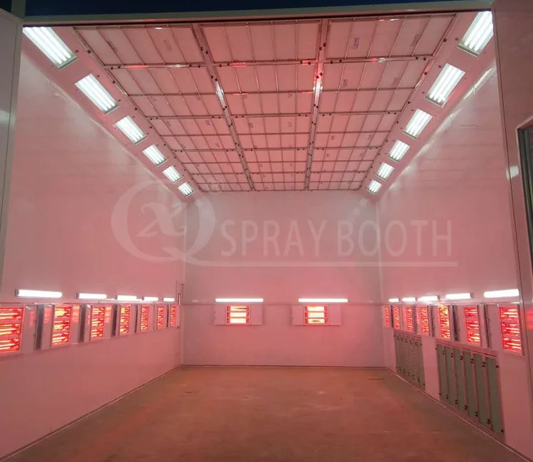 Large size truck and bus spray paint booth with down side draft air flow
