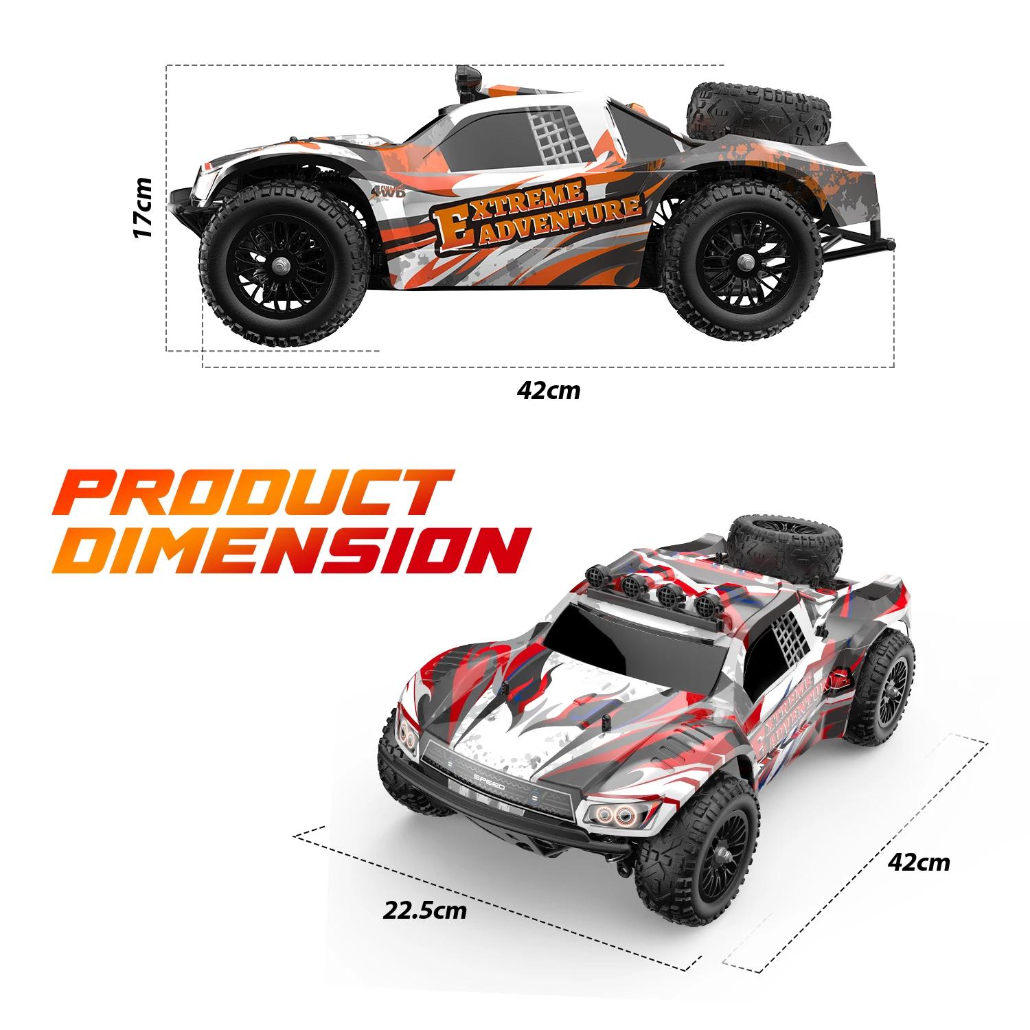 4*4 RTR adult professional grade 11.1v electric 2.4g remote control high speed off-road vehicle large size 1/10 rc kit 100km/h