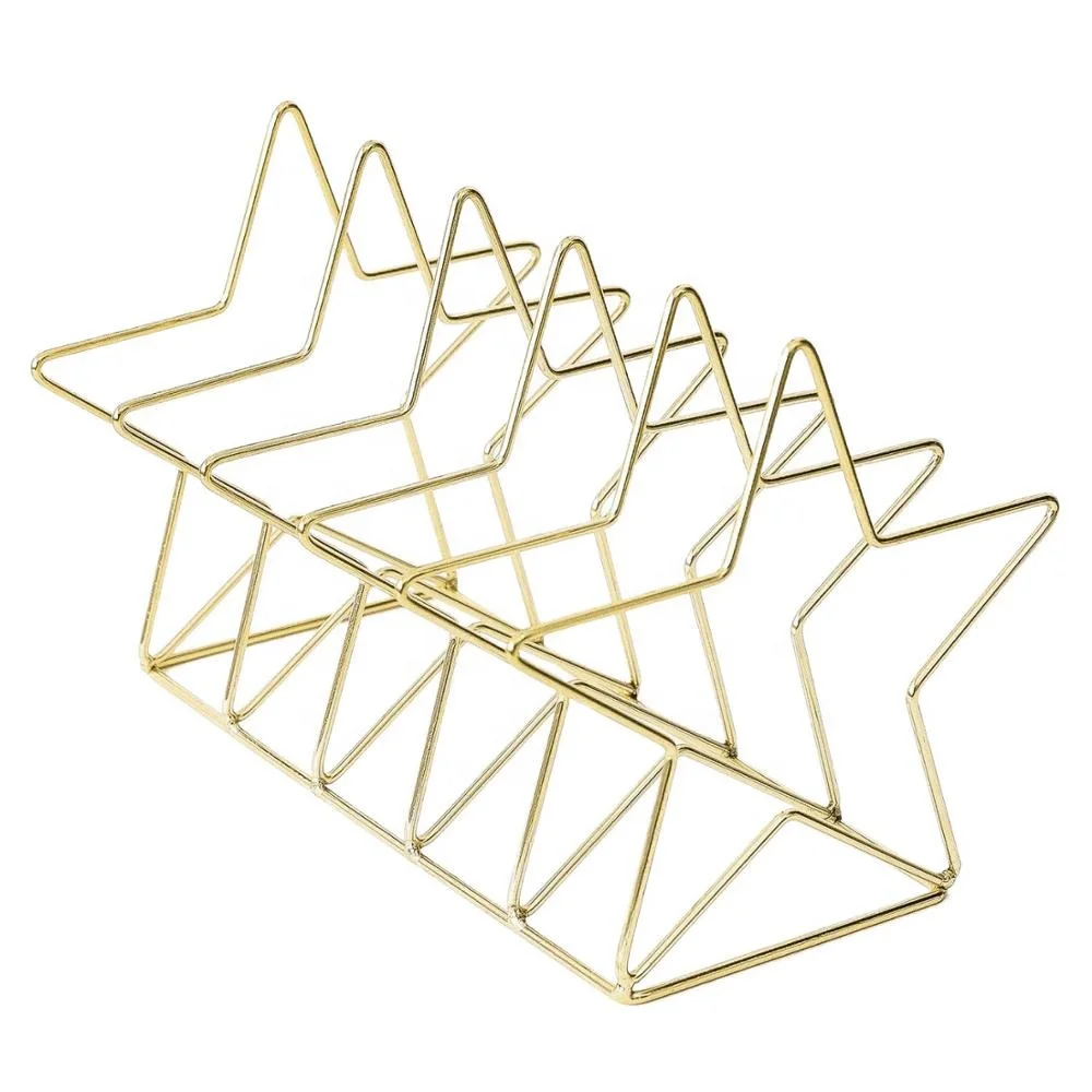 Modern Metal Iron Display 5 Slot Magazine Holder File Sorter Office Accessories Desk Organizer