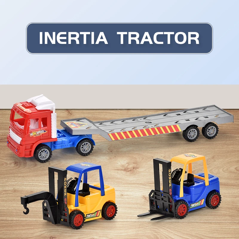 Hot Sale Wholesale Cheap Inertial Friction Powerful Plastic Trailer Tow Truck Toy for Kids