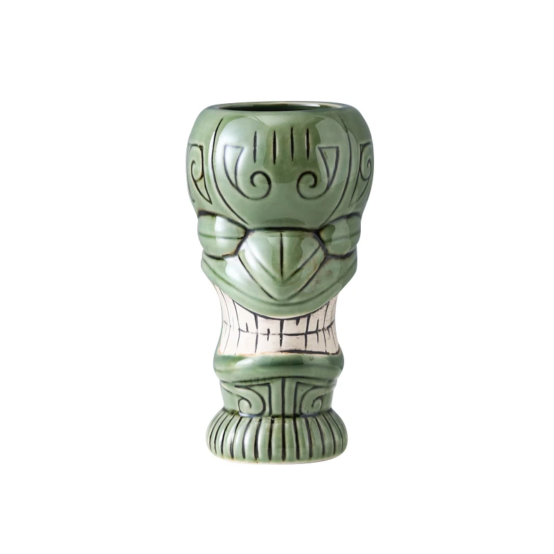 Wholesale Hawaii tiki skulls mugs creative cocktail glasses Halloween gifts custom ceramic tiki cups for bar party