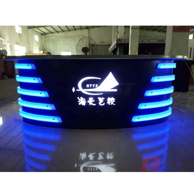 Customize artificial  stone TV station modern design broadcasting station solid surface counter table